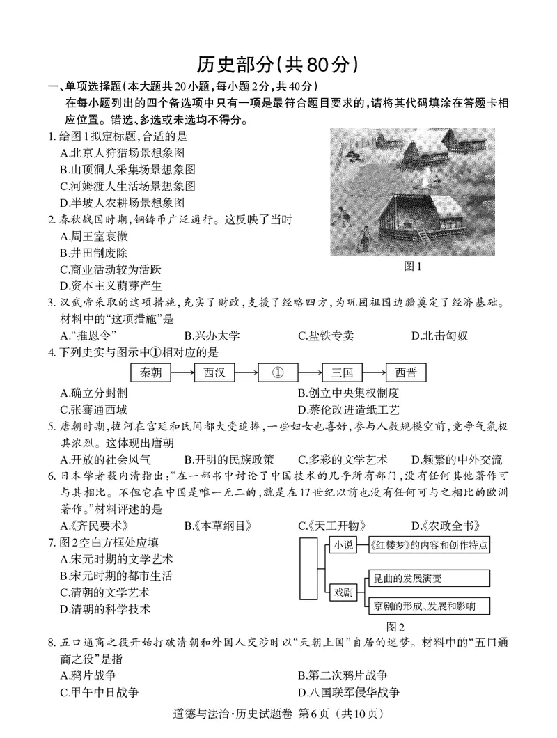 《2023江西中考历史试卷+答案(PDF版)_12.2026年4月全国各地高考模拟卷_2026版初中金考卷•45套中考试卷汇编系列合集_全国版中考真题(1)_各省市《历年中考真题》2013-2024(10)_10江西卷》第1页预览