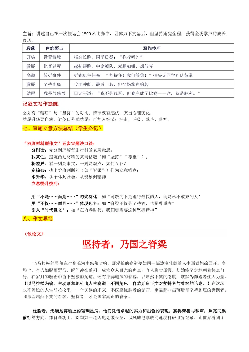 《26届湖北省高中名校联盟第一次模拟考“落后者的成长与脊梁精神”审题立意及范文_专项复习_2026年-语文专项复习_302026年高考语文各地名校模考卷作文导写》第5页预览