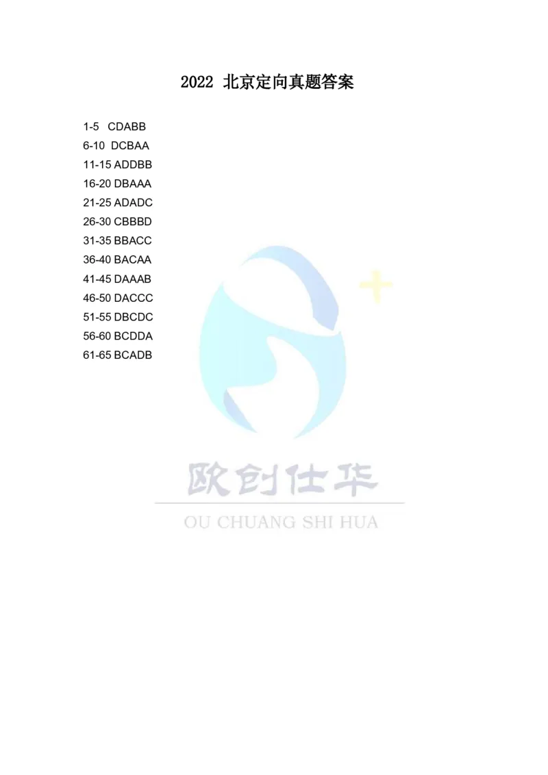 《欧创仕华2022北京定向选调真题参考答案_3539.2027北京定向选调_02北京选调真题及答案解析20~26年_机构3_欧创仕华20-25北京定向选调真题》第1页预览