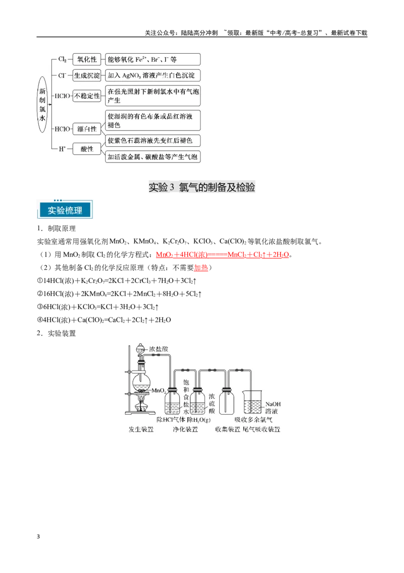 《专题03常见非金属及其应用（教师版）-12页_05-化学-高考总复习_专项复习_2025年_2025年高考化学教材重点实验清单一遍过_资料》第3页预览