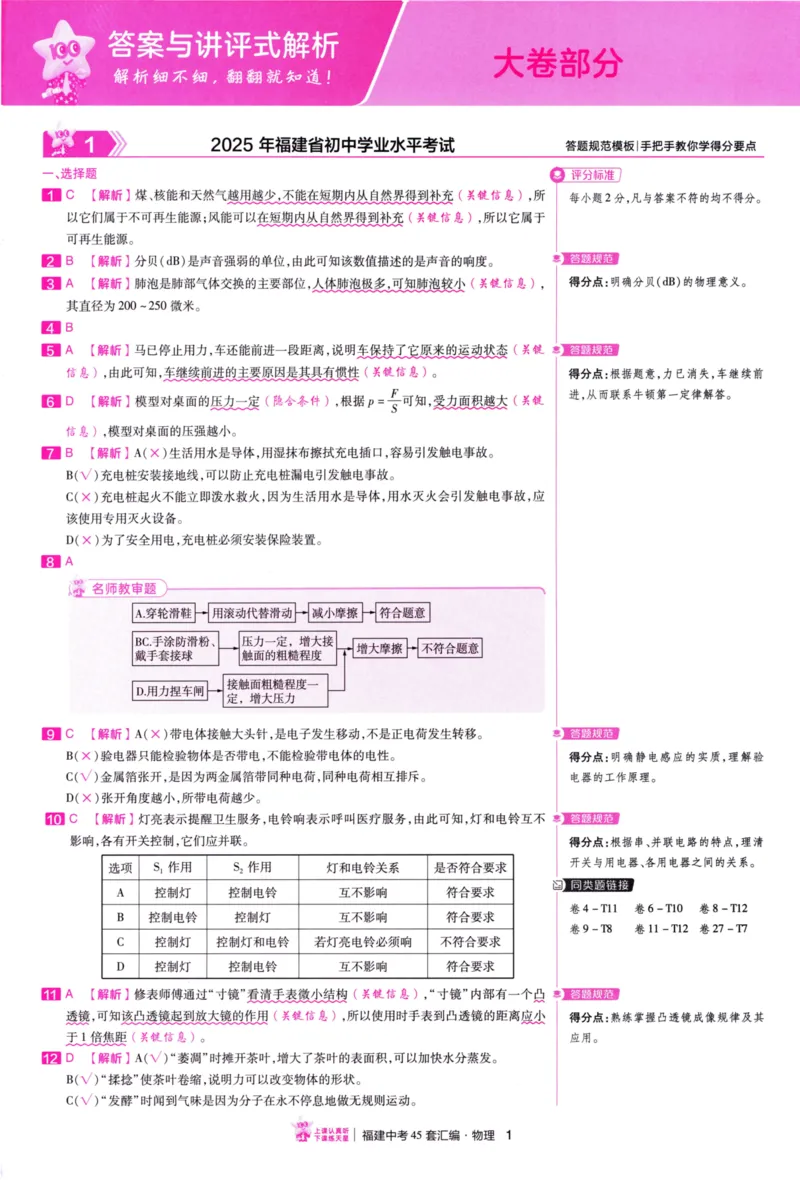 《45套物理答案_12.2026年4月全国各地高考模拟卷_2026版初中金考卷•45套中考试卷汇编系列合集_2026版初中金考卷•中考45套汇编数物化（福建版）_2026中考金考卷物理福建版》第4页预览