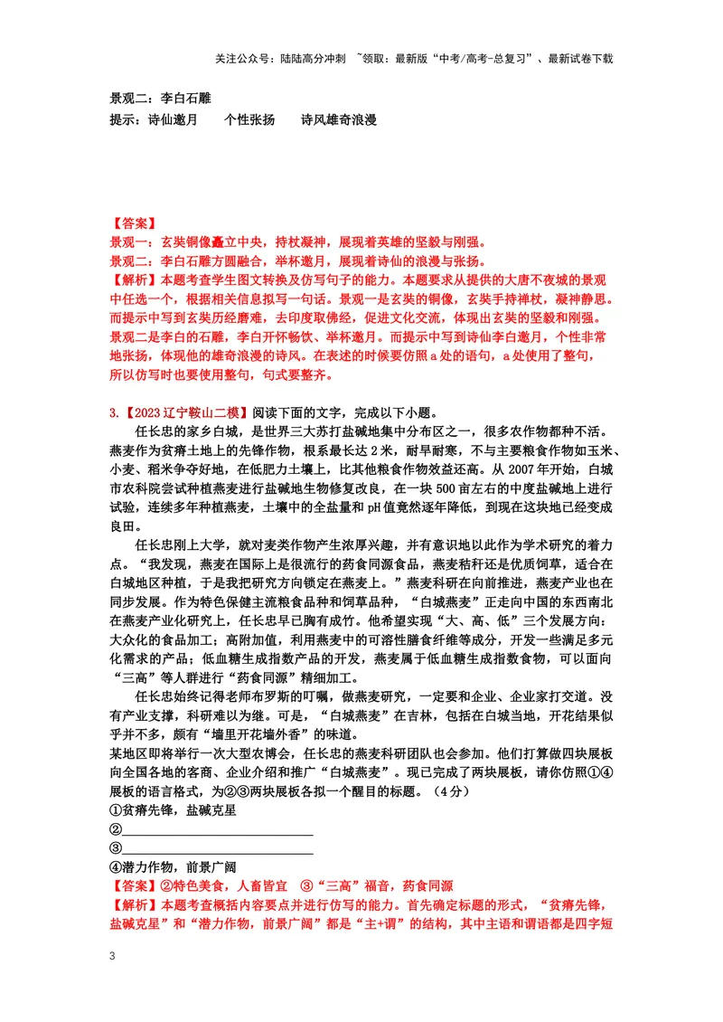 《26.语言文字运用，选用、仿用、变换句式-（解析版）_二轮复习_2024年_2024年高考语文二轮专题讲练_资料》第3页预览