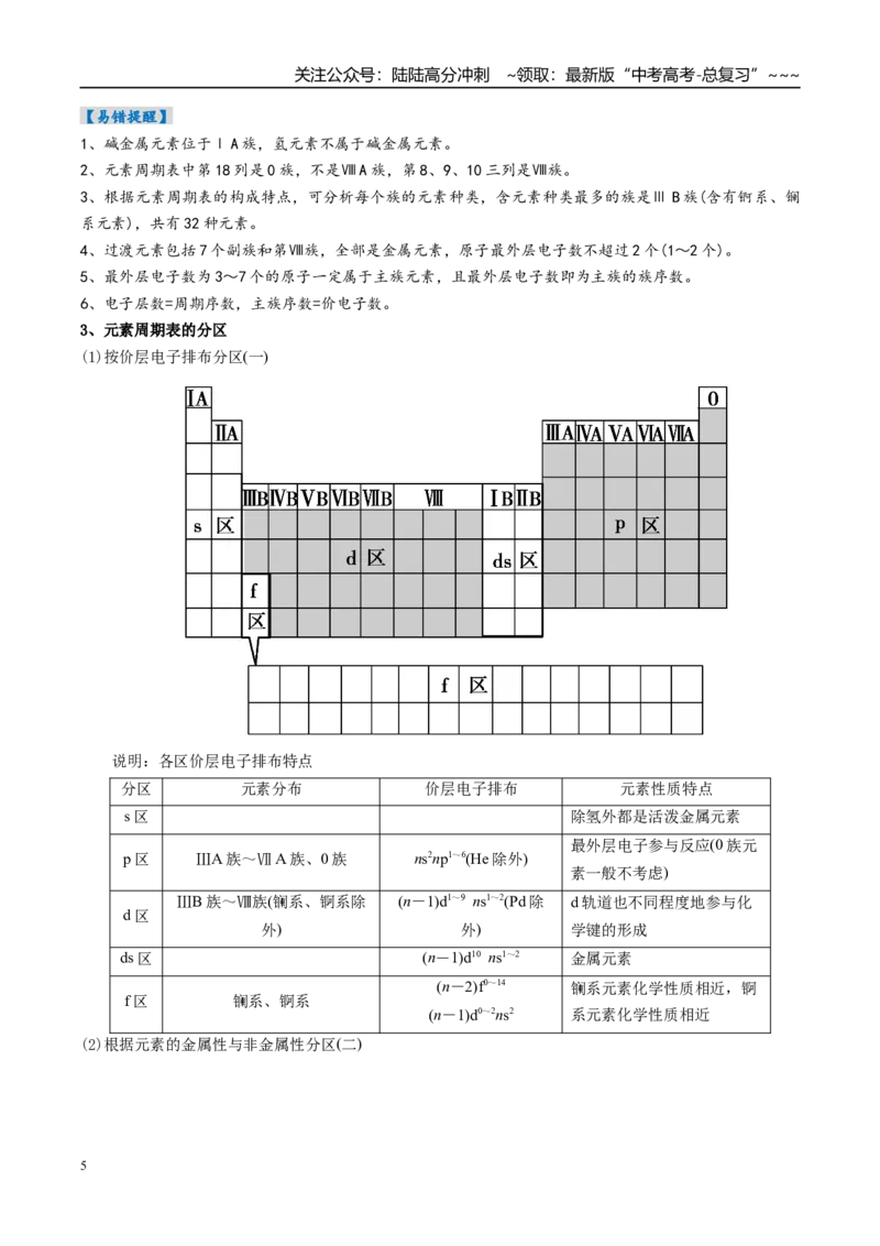 《专题01元素周期表元素周期律（高效培优讲义）（学生版）_05-化学-高考总复习_一轮复习_2026年-化学高考一轮复习_2026年高考化学一轮复习考点精讲精练（新高考通用）-G58_2026版》第5页预览