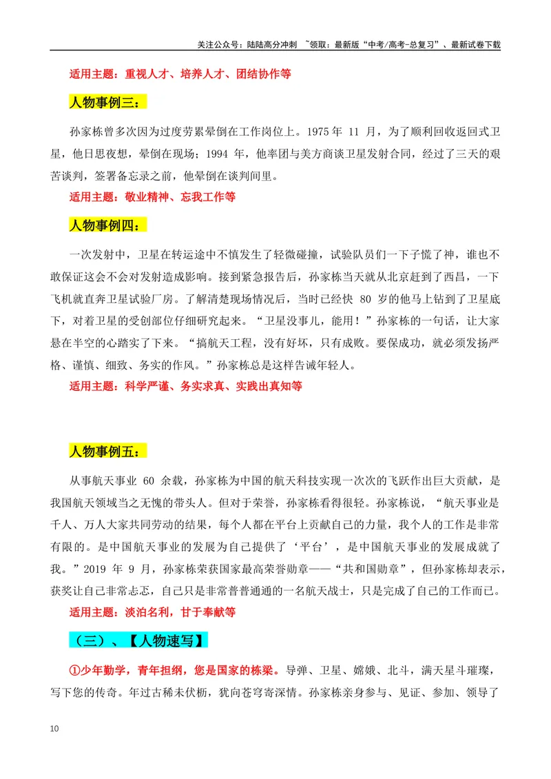 《2024年新高考语文作文人物素材第一期：人物简介+人物事例+适用主题+人物速写+人物语录_专项复习_2024年_2024年高考语文作文月月热点素材积累运用写作练全国通用_资料》第10页预览