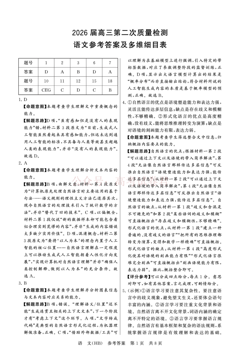 《八省T8联考2026届高三年级四月阶段练习语文(HB)答案_副本(1)_12.2026年4月全国各地高考模拟卷_2026年4月_2026届河北T8联考高三下学期4月联合测评》第1页预览