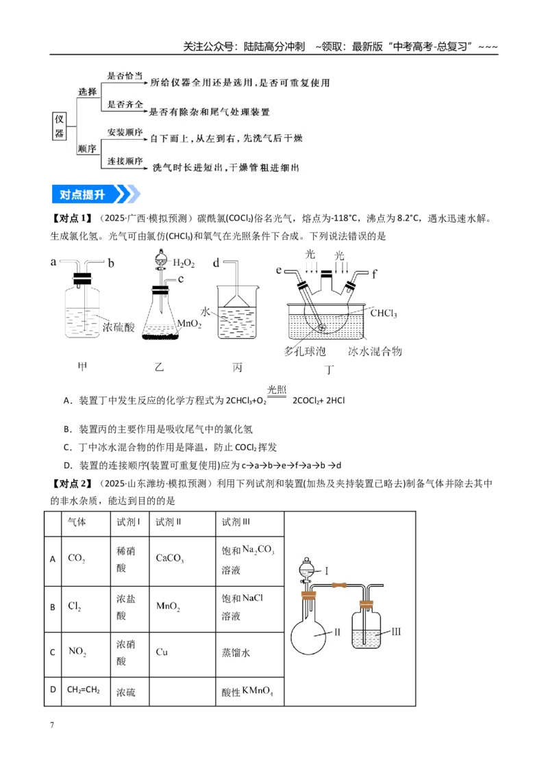 《专题03物质的制备与性质实验（高效培优讲义）（学生版）_05-化学-高考总复习_一轮复习_2026年-化学高考一轮复习_2026年高考化学一轮复习考点精讲精练（新高考通用）-G58_2026版》第7页预览