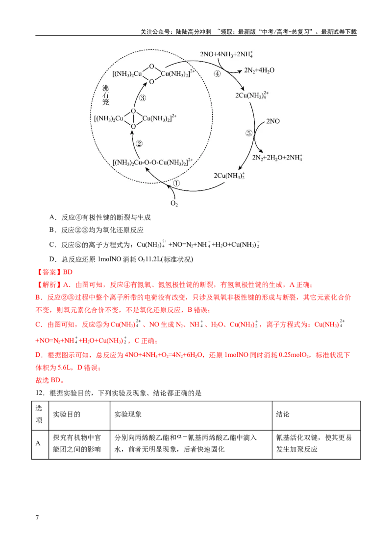 《2023年高考押题预测卷02（山东卷）-化学（全解全析）_05-化学-高考总复习_专项复习_2024年_2023年高考押题预测卷01化学》第7页预览
