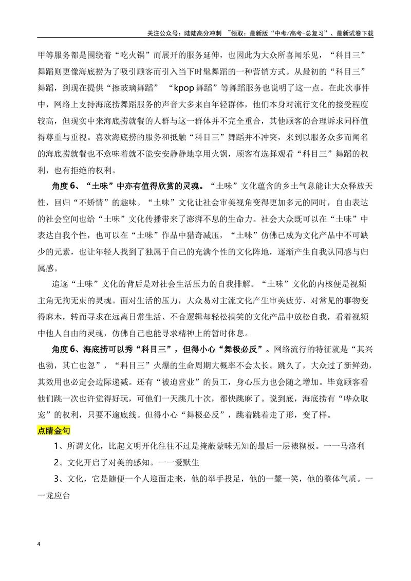 《“科目三”爆火的素材解读与写作运用-2024年高考语文作文热点素材积累运用与写作技巧实战分析（全国通用）_专项复习_2024年_2024高考语文作文热点素材积累运用与写作技巧训练_资料》第4页预览