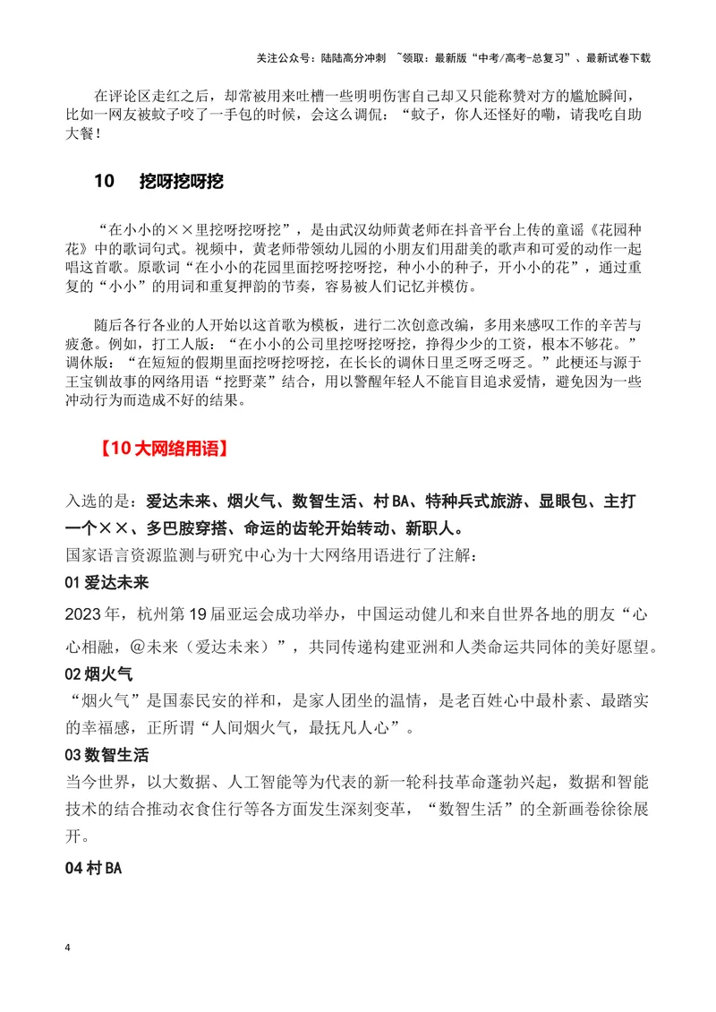 《2023十大网络流行语、10大网络用语、10大新词语（新闻事件+新闻解读+精选时评)-备战2024年高考语文写作热点素材干货包（全国通用）_专项复习_2024年_第三季(15)份》第4页预览