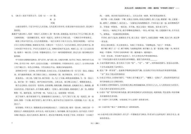 《2013年全国统一高考语文试卷（新课标ⅱ）（原卷版）_专项复习_2026年-语文专项复习_2008年-2025年语文高考真题_2008-2020年高考_全国卷_全国统一高考语文（新课标ⅱ）08-21_A3word版》第3页预览