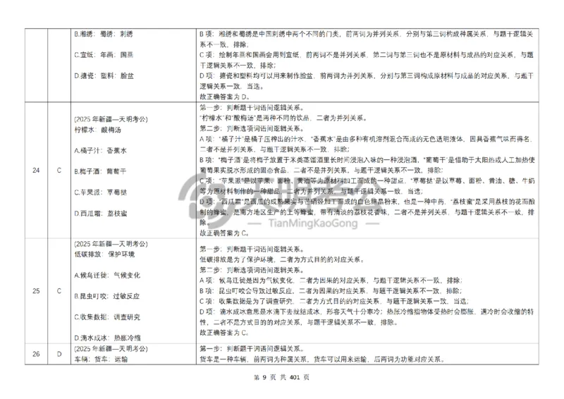 《类比推理乱序（答案5.0）_3539.2027北京定向选调_062027行测刷题-各模块刷题合集pdf版_2027类比推理千题册_（乱序版）类比推理_类比推理乱序版5.0》第10页预览