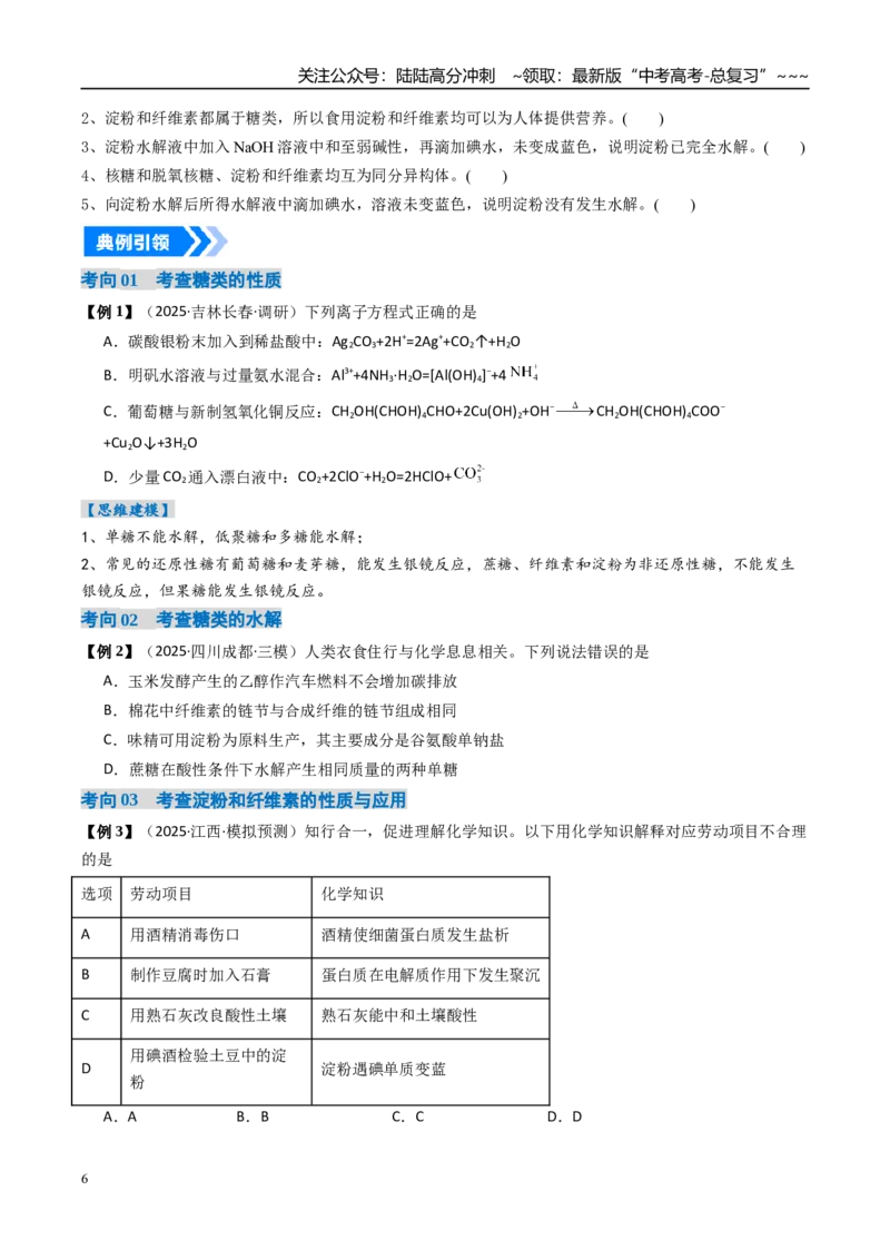 《专题04生物大分子和合成高分子（高效培优讲义）（学生版）_05-化学-高考总复习_一轮复习_2026年-化学高考一轮复习_2026年高考化学一轮复习考点精讲精练（新高考通用）-G58_2026版》第6页预览