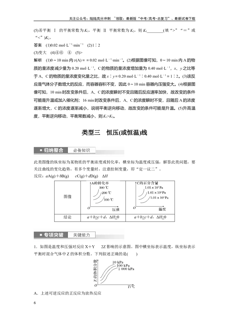 《2024年高考化学一轮复习（新高考版）第8章第50讲　常考化学反应速率和化学平衡图像的分析_05-化学-高考总复习_一轮复习_2024年_2024高考化学大一轮复习课件讲义新人教版知识总结_教师版》第6页预览