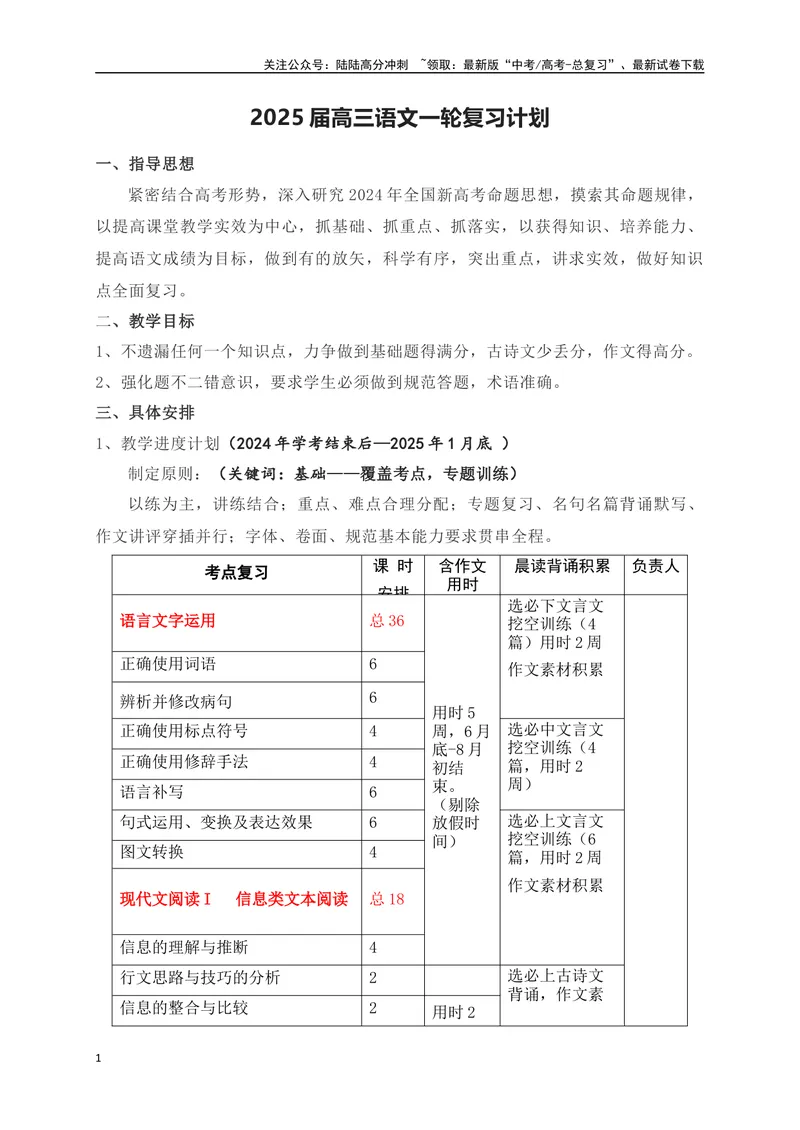 《2025届高三语文一轮复习计划_一轮复习_2025年_2025年高考语文一轮复习阅读鉴赏全国通用_资料_4-语言文字运用》第1页预览