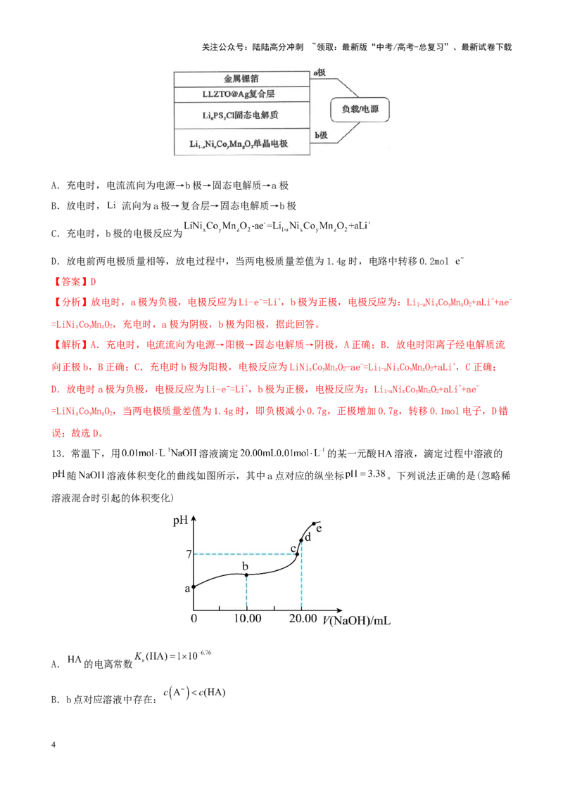 《专练14七道选择题+主观选做物质结构与性质题-（解析版）_05-化学-高考总复习_专项复习_2024年_2024年高考化学考前手感保温训练（全国理综卷）_资料》第4页预览