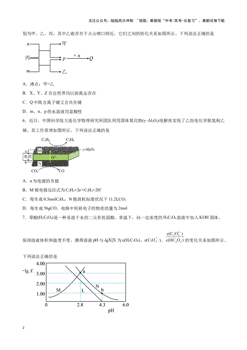 《专练14七道选择题+物质结构与性质综合题-（原卷版）_05-化学-高考总复习_专项复习_2024年_2023年高考化学考前手感保温训练（全国卷）_资料》第2页预览