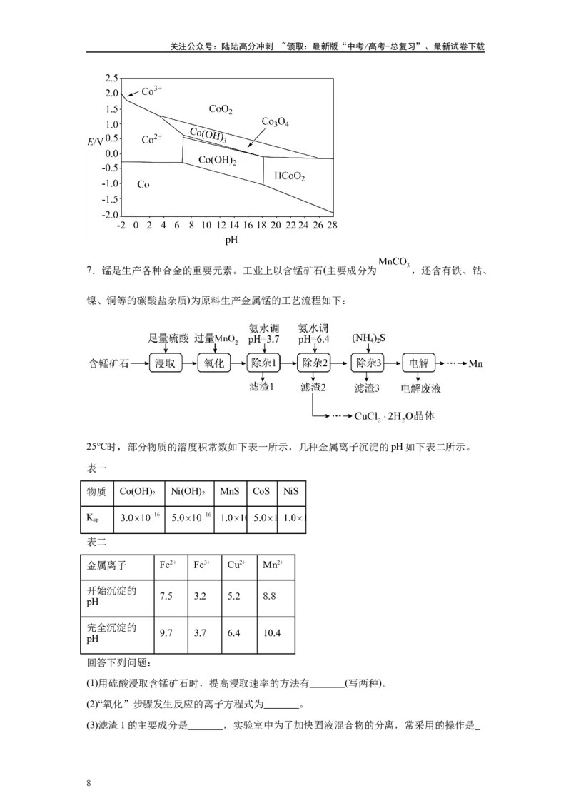 《2024年全国甲卷T26-工业流程变式题_05-化学-高考总复习_专项复习_2024年_2024年化学真题变式题》第8页预览