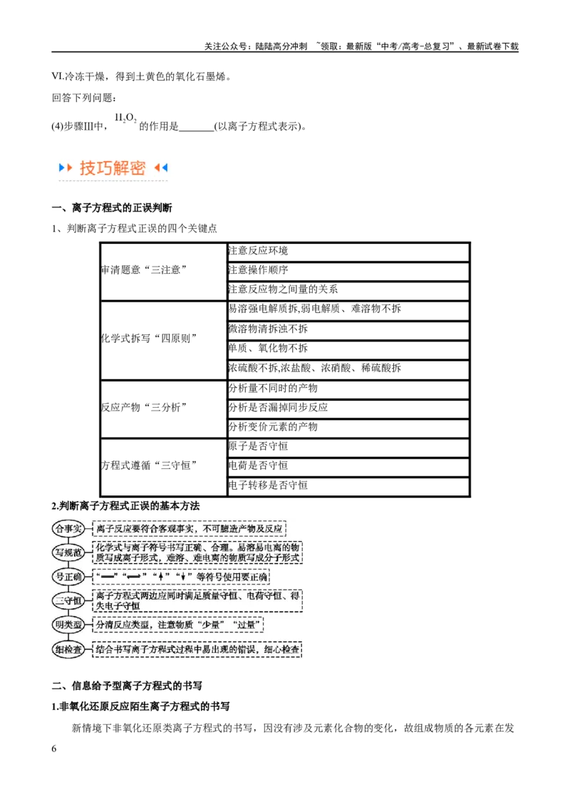 《专题03离子反应（讲义）（原卷版）_05-化学-高考总复习_二轮复习_2024年_2024年高考化学二轮复习高频考点追踪与预测（新高考专用）_讲义》第6页预览