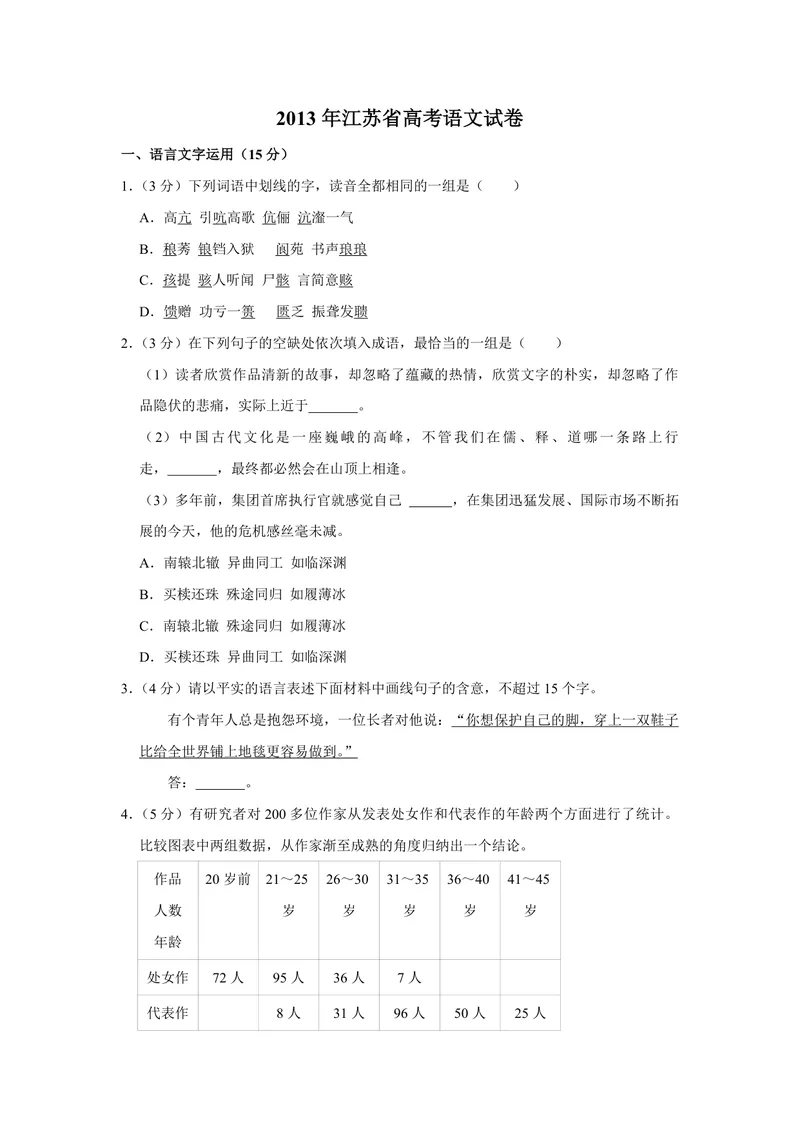 《2013年江苏省高考语文试卷_专项复习_2026年-语文专项复习_2008年-2025年语文高考真题_2008-2020年高考_地方卷_江苏高考语文07-21_A4word版_PDF版（赠送）》第1页预览