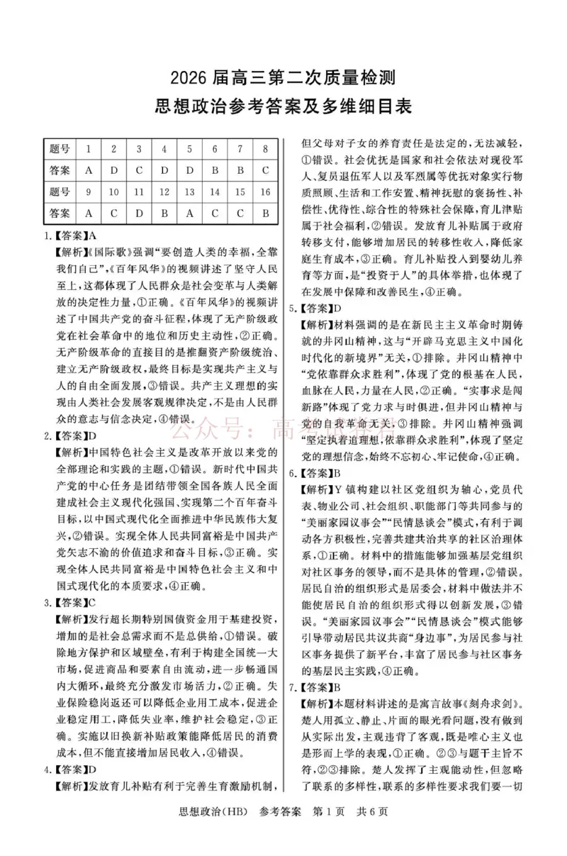 《八省T8联考2026届高三年级四月阶段练习政治(HB)答案_副本(1)_12.2026年4月全国各地高考模拟卷_2026年4月_2026届河北T8联考高三下学期4月联合测评》第1页预览