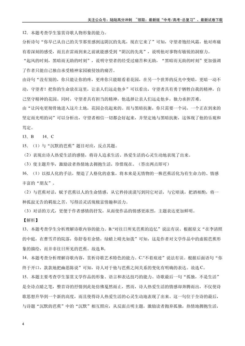 《46文学类文本阅读之诗歌、戏剧（新高考版）（全解全析）_二轮复习_2025年_2025年新高考语文二轮复习高频考点重难点强化训练卷_资料》第4页预览