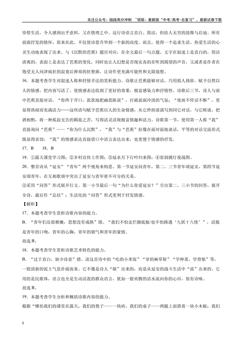 《46文学类文本阅读之诗歌、戏剧（新高考版）（全解全析）_二轮复习_2025年_2025年新高考语文二轮复习高频考点重难点强化训练卷_资料》第5页预览