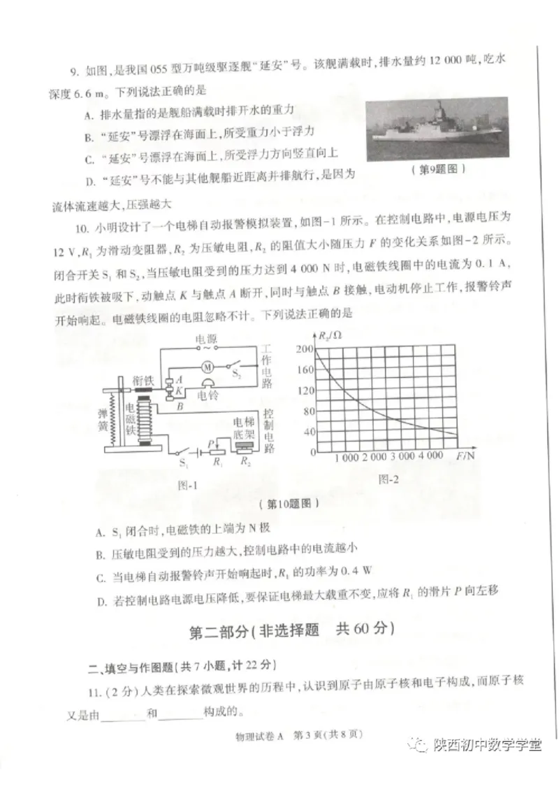 《2023陕西物理试卷+答案(图片版)_12.2026年4月全国各地高考模拟卷_2026版初中金考卷•45套中考试卷汇编系列合集_全国版中考真题(1)_各省市《历年中考真题》2013-2024(10)_陕西》第3页预览
