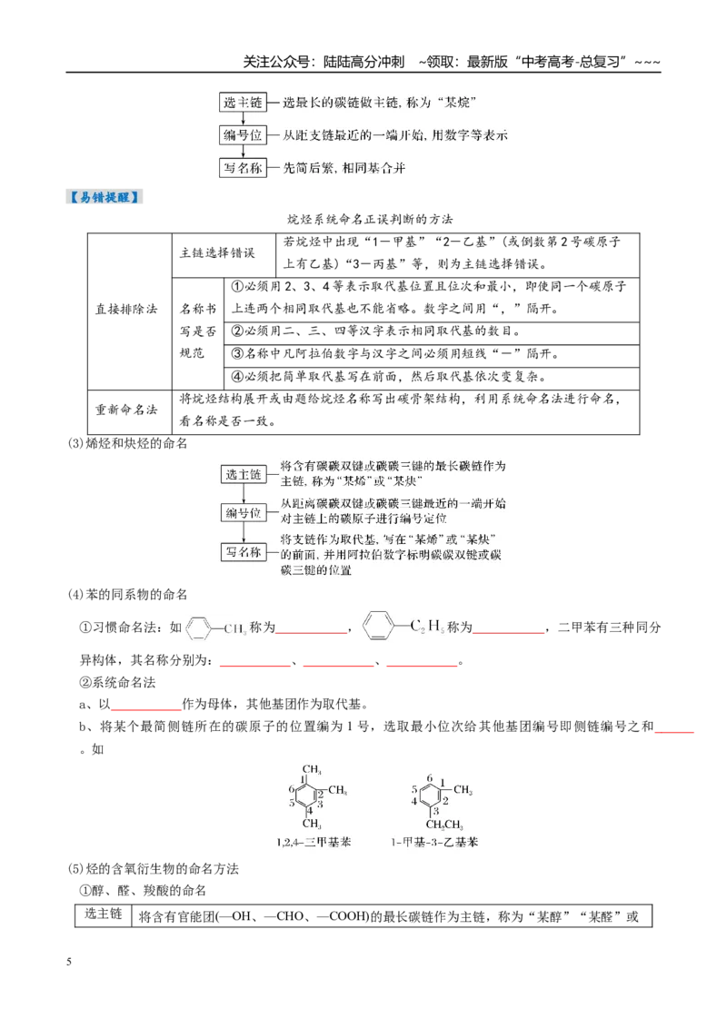 《专题01认识有机化合物（高效培优讲义）（学生版）_05-化学-高考总复习_一轮复习_2026年-化学高考一轮复习_2026年高考化学一轮复习考点精讲精练（新高考通用）-G58_2026版》第5页预览