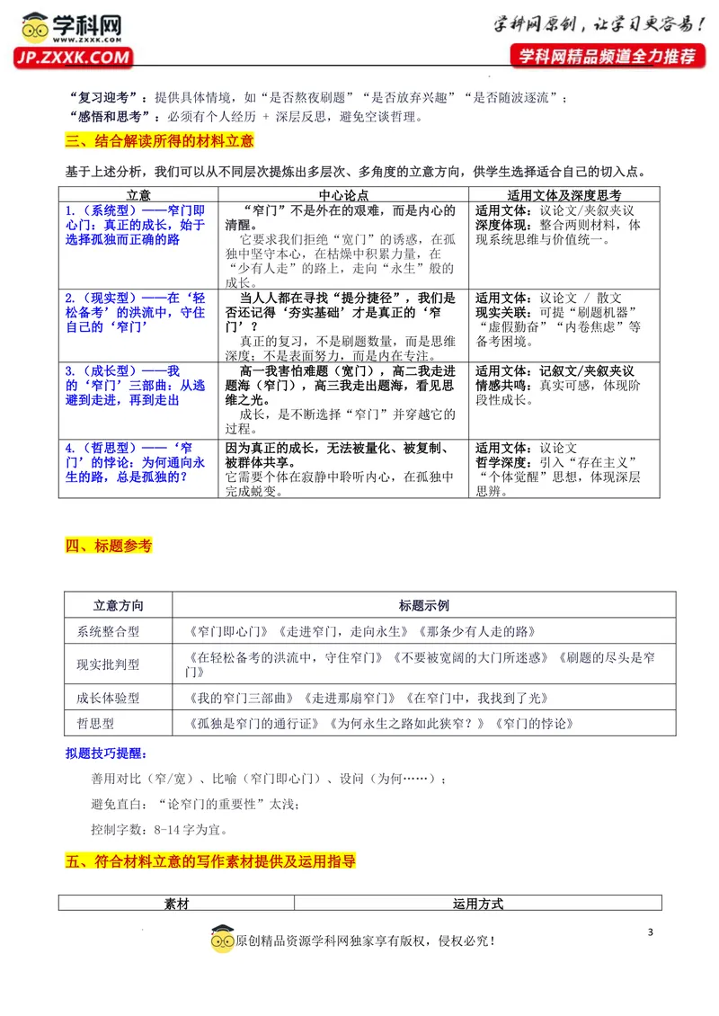 《2026届广东高三“六校联盟”第一次联考“窄门之后”审题立意及范文_专项复习_2026年-语文专项复习_302026年高考语文各地名校模考卷作文导写》第3页预览
