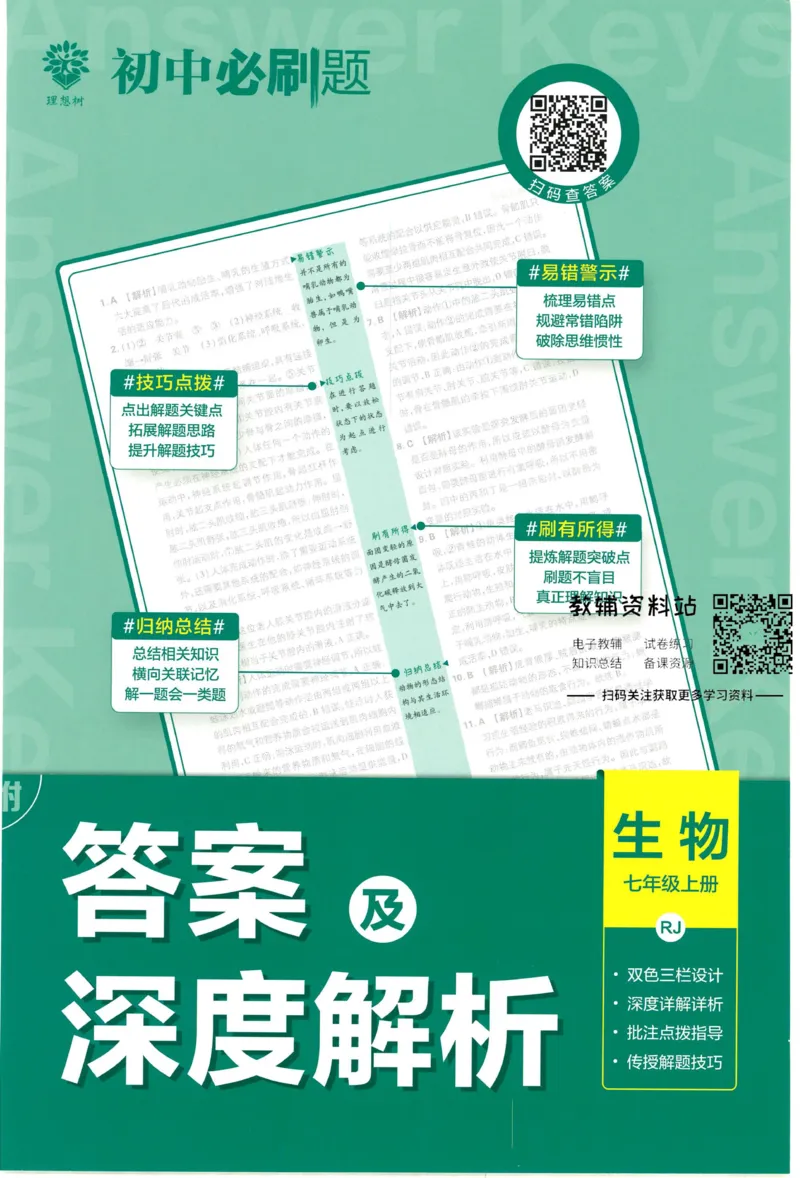 《初中必刷题七年级上册生物人教版答案_2、2025初中必刷题合集_初中必刷题23+24+25上册_2023版》第1页预览