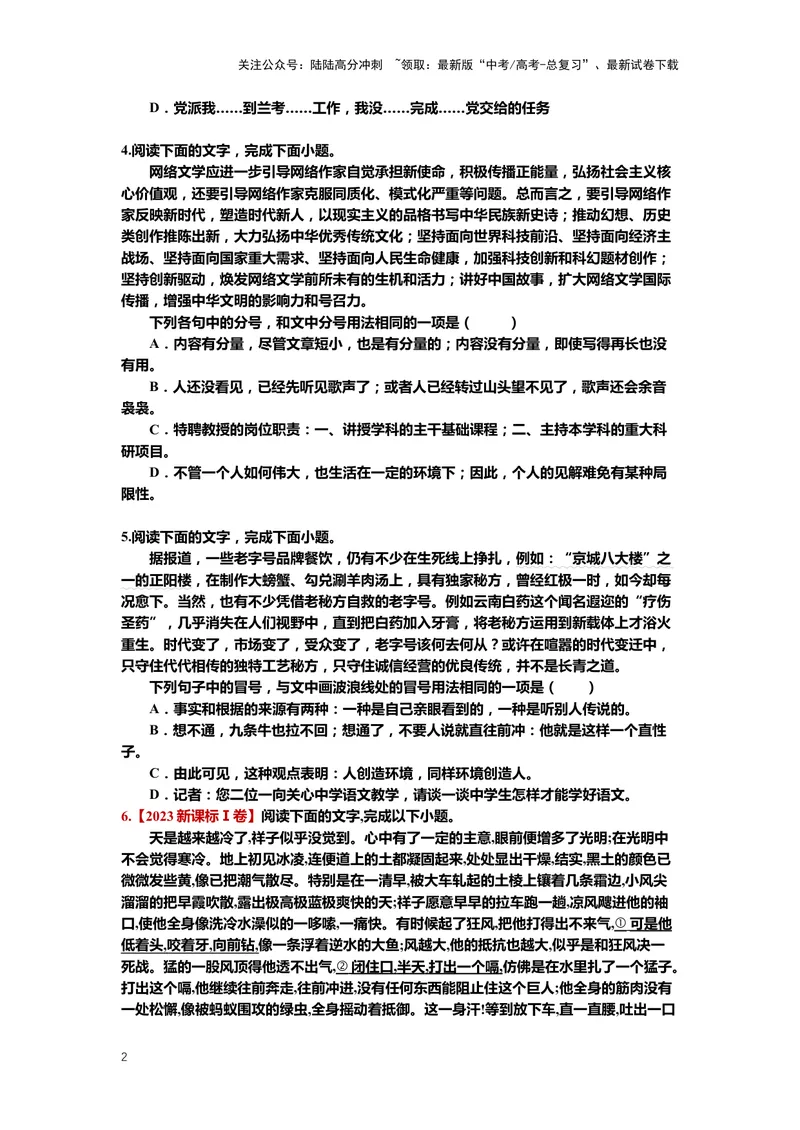 《25.语言文字运用，标点符号-（原卷版）_二轮复习_2024年_2024年高考语文二轮专题讲练_资料》第2页预览