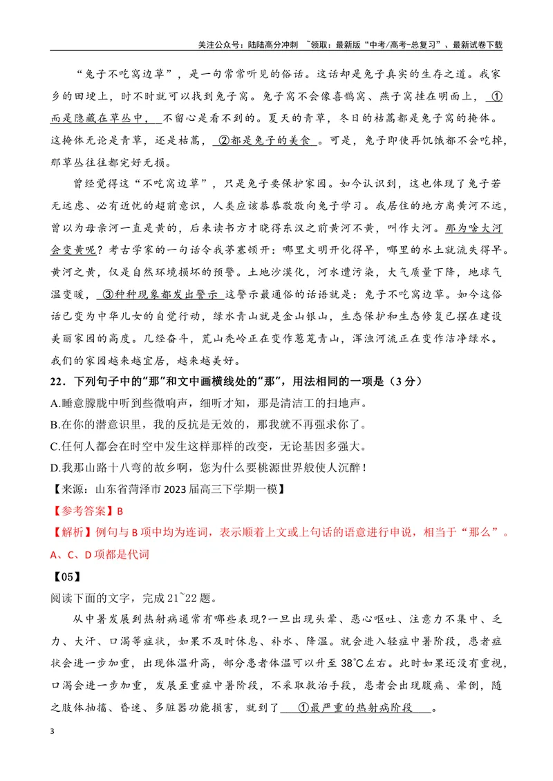 《2024年高考备考：词类运用训练专题（全国通用）教师版_一轮复习_2024年_2024高考语文一轮复习各版块分点精讲课件全国通用_资料》第3页预览