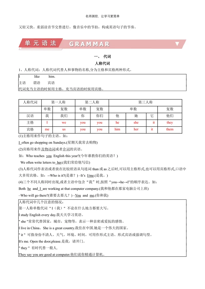 《Unit3单元知识清单（语音知识+单元语法+重点词句+书面表达）-七年级英语_初中全科《知识梳理》打包下载_2025春《名师总结知识点》下册_英语_七年级》第2页预览