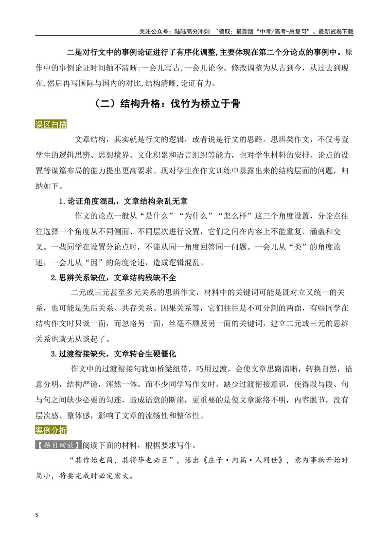 《2024考前突破之高中议论文升格三板斧-（全国通用）_专项复习_2024年_2024年高考语文作文考前100天写作指导与素材运用（全国通用）_资料_1-资料》第5页预览
