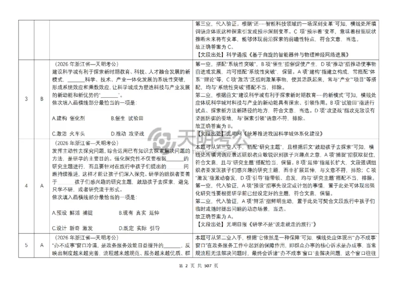 《逻辑填空千题册7.0（顺序版答案）_3539.2027北京定向选调_062027行测刷题-各模块刷题合集pdf版_2027逻辑填空千题册_（顺序版7.0）逻辑填空千题册》第4页预览