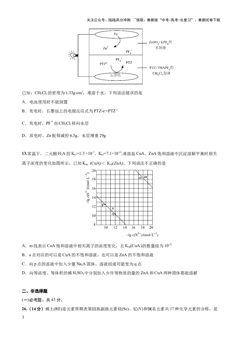《2023年高考押题预测卷02（全国乙卷）-化学（考试版）_05-化学-高考总复习_专项复习_2024年_2023年高考押题预测卷01化学》第3页预览