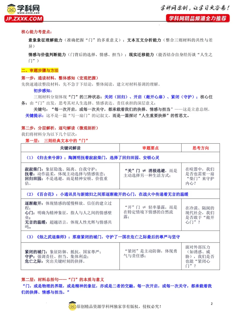 《2026届广西高三邕衡教育·名校联盟8月联合调研“门里门外：门前的抉择”审题立意及范文_专项复习_2026年-语文专项复习_302026年高考语文各地名校模考卷作文导写》第2页预览