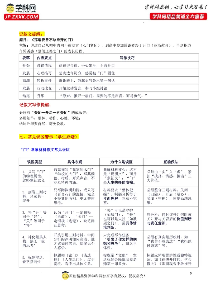 《2026届广西高三邕衡教育·名校联盟8月联合调研“门里门外：门前的抉择”审题立意及范文_专项复习_2026年-语文专项复习_302026年高考语文各地名校模考卷作文导写》第5页预览