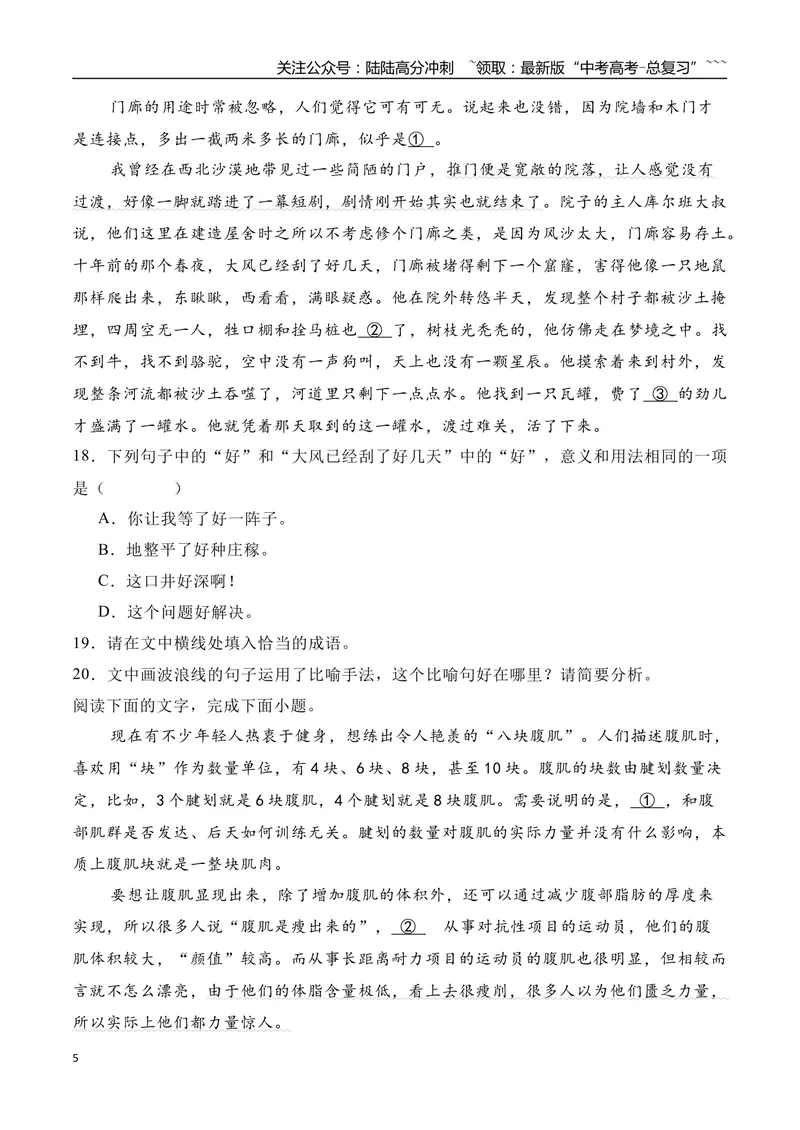 《18语言文字运用综合训练三（学生版）_一轮复习_2026年-语文一轮复习_2026年高考语文一轮复习之语言文字运用（全国通用）-G389_资料》第5页预览