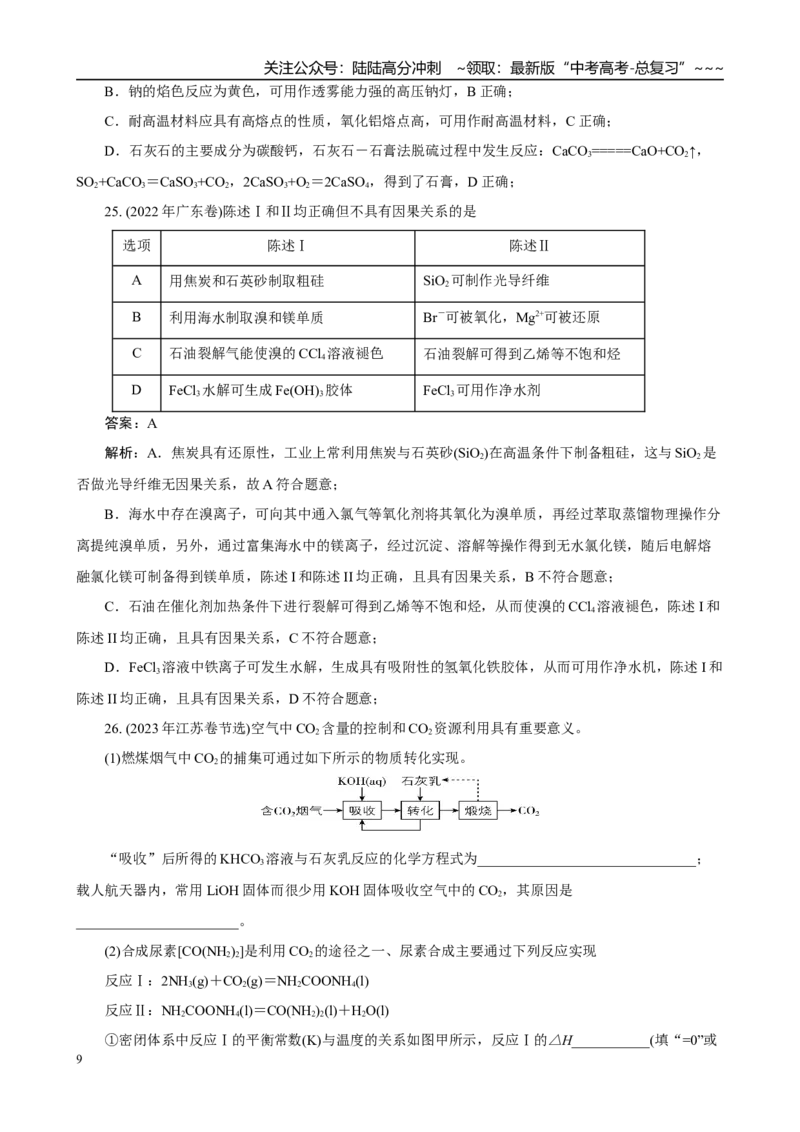 《2026届高考化学一轮复习：《第13讲　碳、硅及无机非金属材料》巩固训练(解析版)_05-化学-高考总复习_一轮复习_2026年-化学高考一轮复习_32026届高考化学一轮复习巩固练习》第9页预览