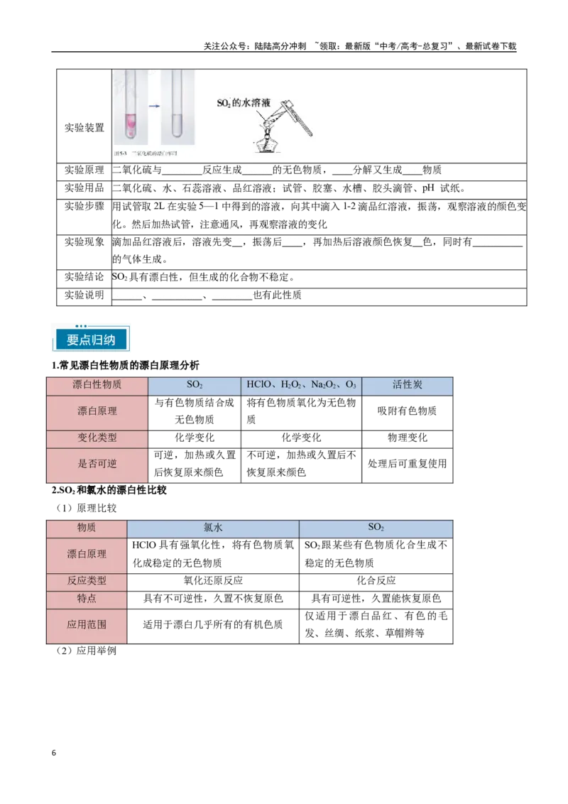 《专题03常见非金属及其应用（学生版）-12页_05-化学-高考总复习_专项复习_2025年_2025年高考化学教材重点实验清单一遍过_资料》第6页预览