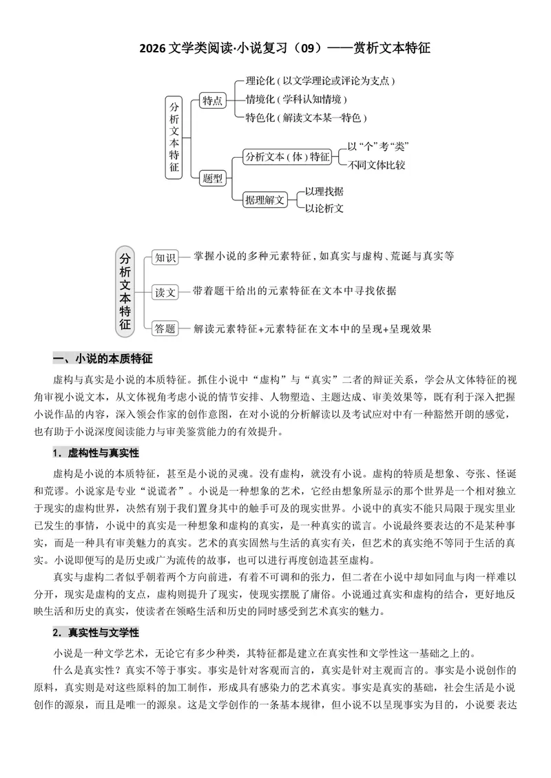 《2026届高考语文复习——赏析小说文本特征_专项复习_2026年-语文专项复习_372026年新高考语文专题复习考点前沿+教考衔接》第1页预览
