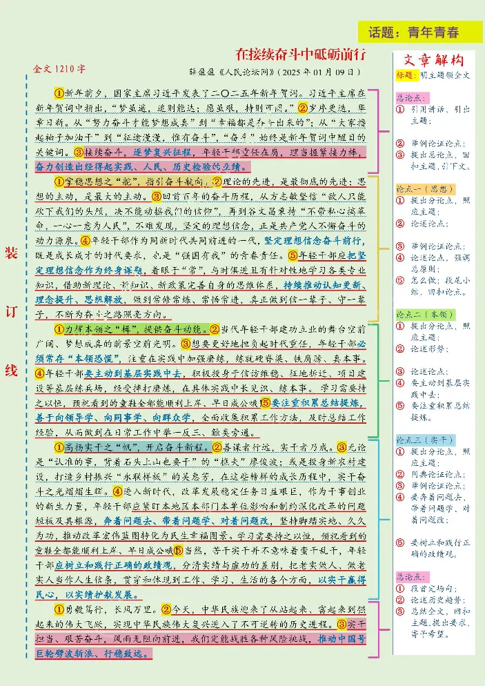 《人民日报范文精讲（2025.1月版）_3539.2027北京定向选调_072027申论资料（三色笔记+万能模版+高分指南)_17、人民日报范文精讲》第10页预览