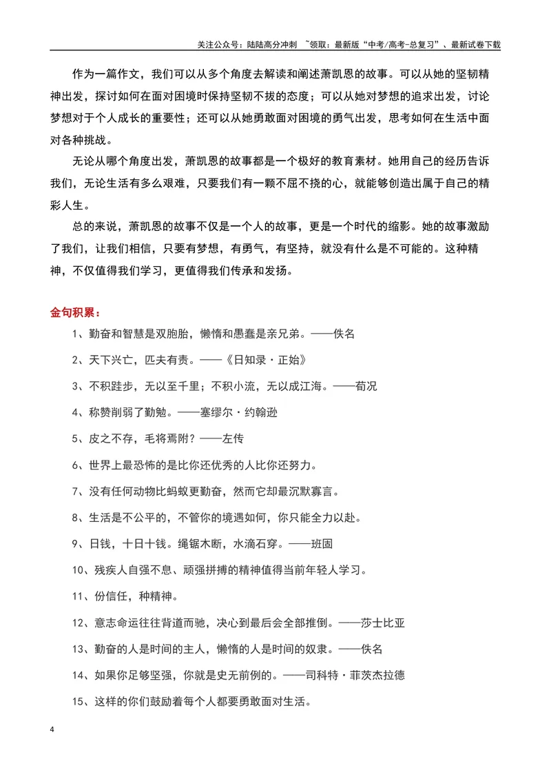 《2023感动中国十大人物之感动中国的“萧凯恩”：即使生活在黑暗也要为世界带去光明-备战2024年高考语文作文热点素材运用与真题模拟_专项复习_2024年_资料_1-资料》第4页预览