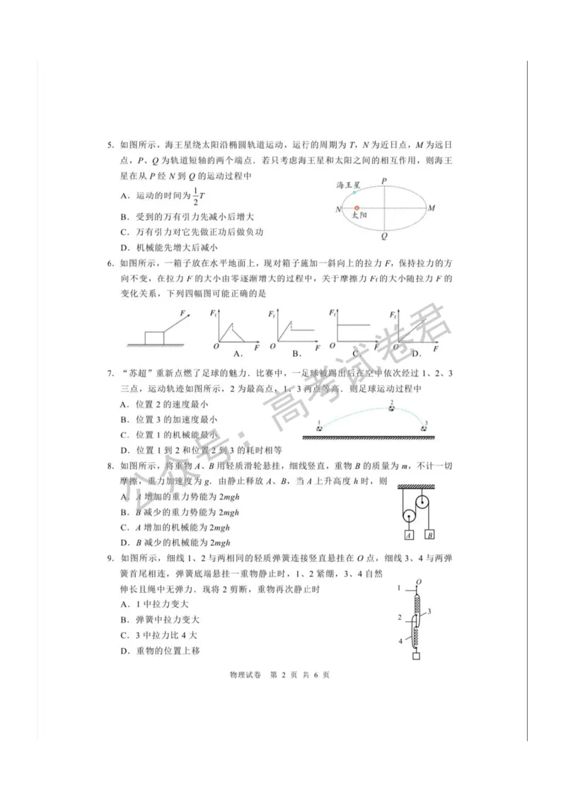《04_物理_2025-2026学年度江苏海安市高三上学期开学考试_试卷_小初高学习资料合集(每天更新)_江苏海安市2025-2026学年高三上学期开学考试》第2页预览