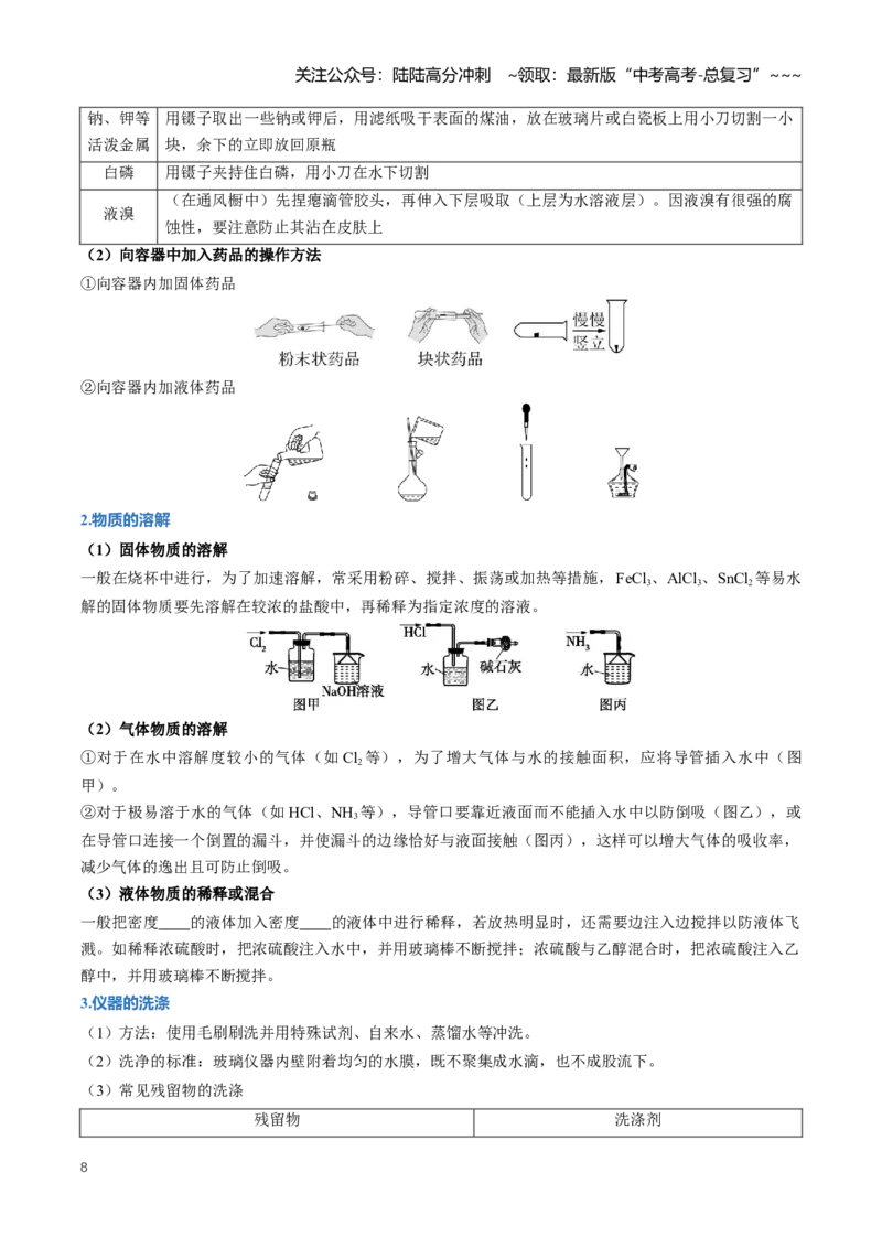 《专题01化学实验的常用仪器与基本操作（知识清单）（全国通用）（学生版）_05-化学-高考总复习_一轮复习_2026年-化学高考一轮复习_2026版_第十章化学实验基础与探究》第8页预览