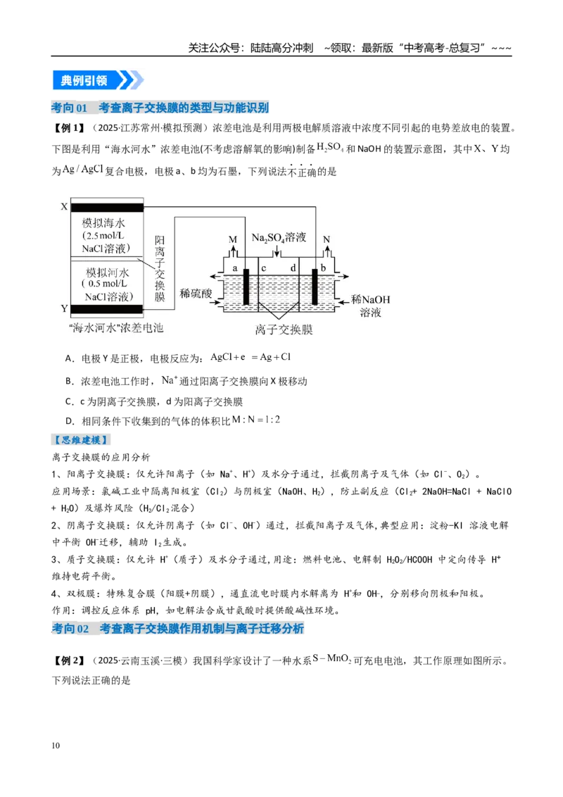 《专题04电化学原理的综合应用（高效培优讲义）（学生版）_05-化学-高考总复习_一轮复习_2026年-化学高考一轮复习_2026年高考化学一轮复习考点精讲精练（新高考通用）-G58_2026版》第10页预览