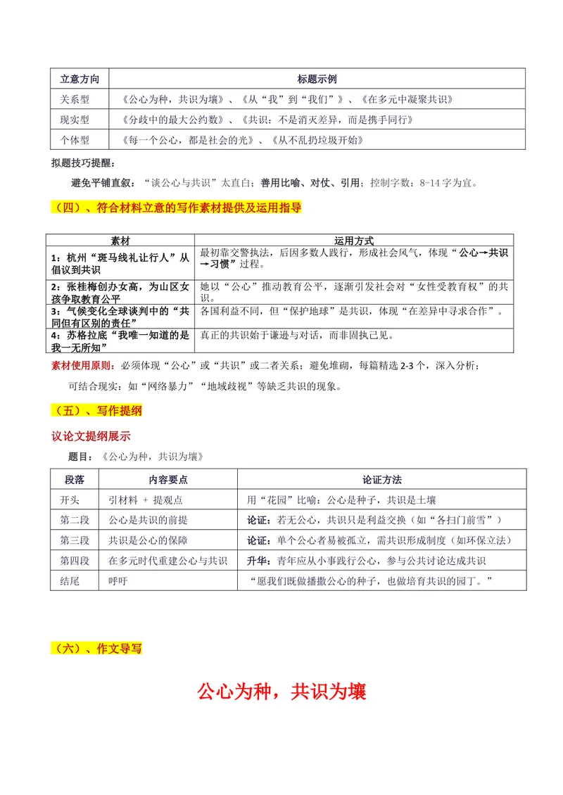 《2026届北京人大附中高三语文开学考试“公心与共识”的社会理性与“一个人的战争”的内心风暴双题选作审题立意及范文_专项复习_2026年-语文专项复习》第4页预览