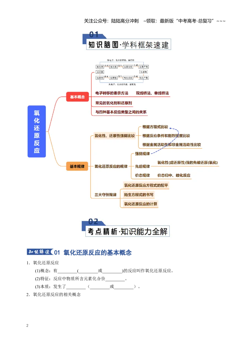 《专题03氧化还原反应（知识清单）（全国通用）（学生版）_05-化学-高考总复习_一轮复习_2026年-化学高考一轮复习_2026年高考化学一轮复习知识清单（全国通用）-G56_2026版》第2页预览