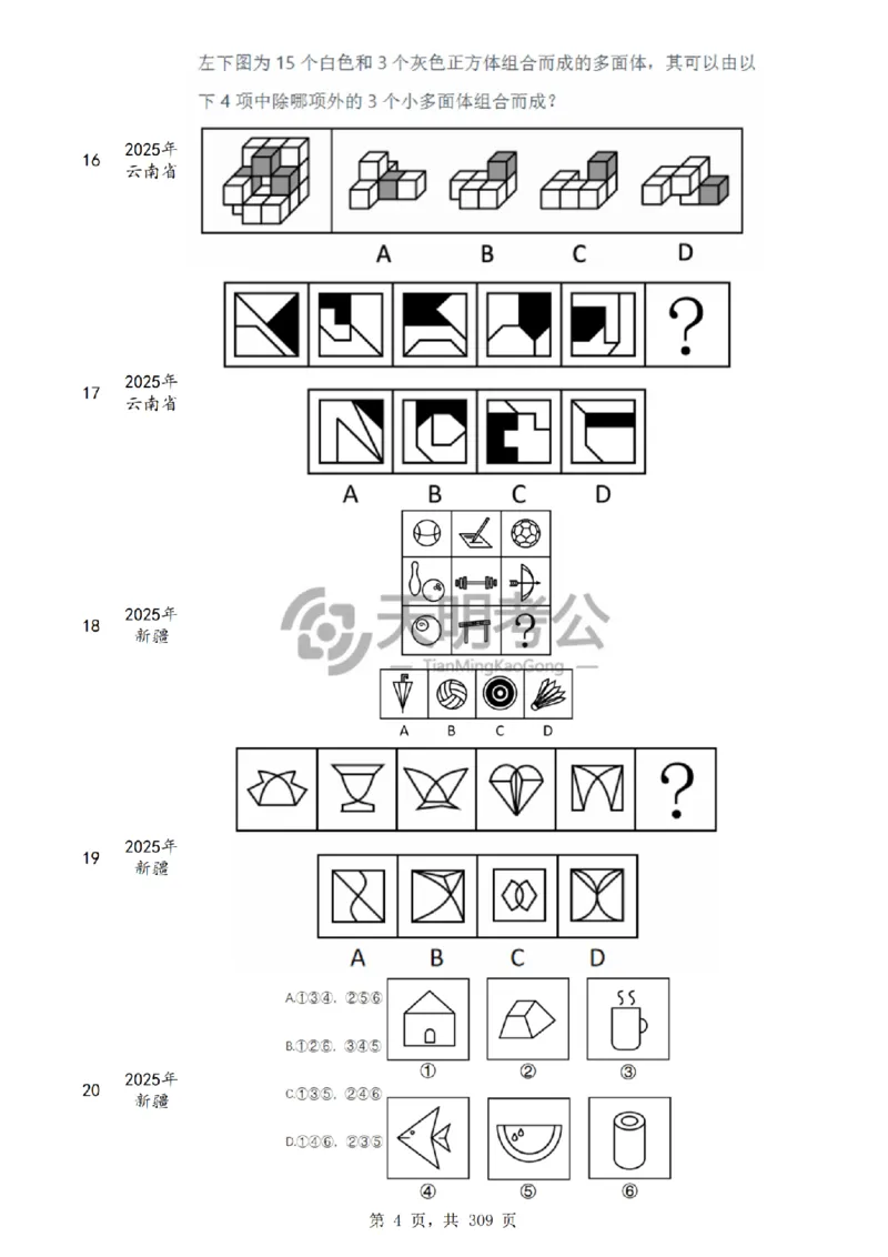 《（题目）图形推理千题册乱序版_3539.2027北京定向选调_062027行测刷题-各模块刷题合集pdf版_2027图形推理千题册_（乱序版）图形推理_图推千题册乱序版4.0》第5页预览